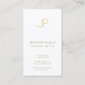Minimalistisch Chic Monogram Trendy Gold White Lux Visitenkarte (Vorderseite)