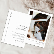 Minimalistisch-Chic-Monogramm-Hochzeit