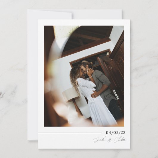 Minimalistisch-Chic-Monogramm-Hochzeit Einladung (Rückseite)