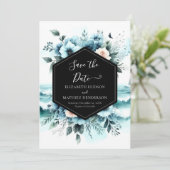Minimalistisch Chic Nautical Wedding Save The Date (Stehend Vorderseite)