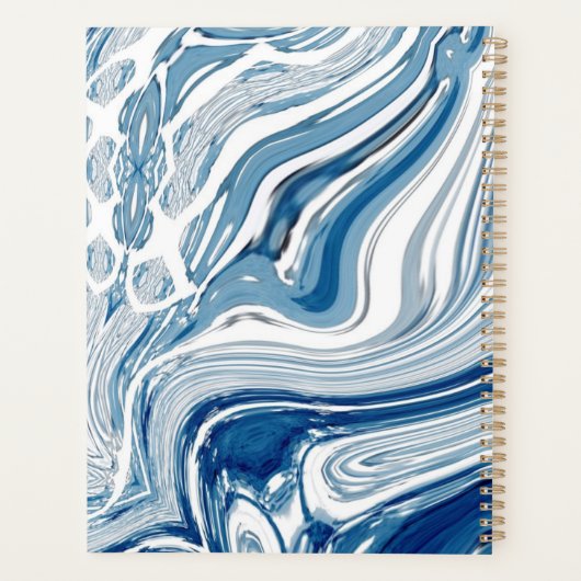 Minimalistisch Chic Ocean Waves Aquarell Blue Wirb Planer (Rückseite)