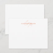 Minimalistisch Chic Orange 2 Script Monorgram Mitteilungskarte (Vorne/Hinten)