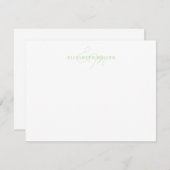 Minimalistisch Chic Pastel Green 2 Script Monorgra Mitteilungskarte (Vorne/Hinten)
