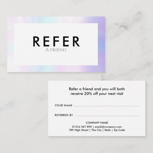 Minimalistisch Chic Pearl Border Empfehlungskarte (Vorne/Hinten)