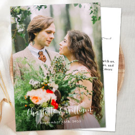 Minimalistisch Chic Personalisiert Simple Foto Wed Dankeskarte