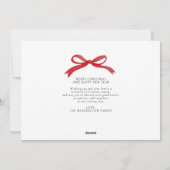 Minimalistisch Chic Red Bow Foto Collage Urlaubska Feiertagskarte (Rückseite)