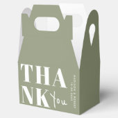 Minimalistisch Chic Sage Green Bold Danke Hochzeit Geschenkschachtel (Geöffnet)