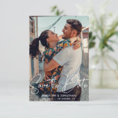 Minimalistisch Chic Save the Date Hochzeit Foto In Einladung (Stehend Vorderseite)