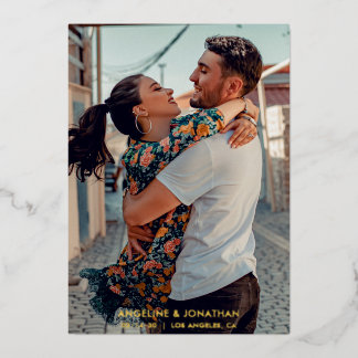 Minimalistisch Chic Save the Date Hochzeitsgold Fo Folieneinladung