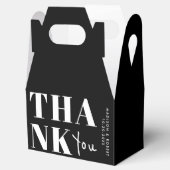 Minimalistisch Chic Schwarz-weiß Bold Vielen Dank  Geschenkschachtel (Geöffnet)