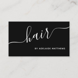 Minimalistisch Chic Schwarz-weiß Hair Salon Frisör Visitenkarte