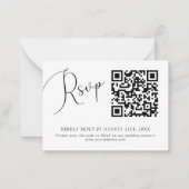 Minimalistisch Chic Schwarz-weiß QR Code Wedding R Mitteilungskarte (Vorderseite)