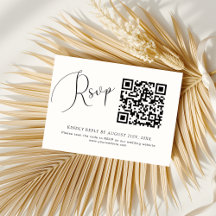 Minimalistisch Chic Schwarz-weiß QR Code Wedding R