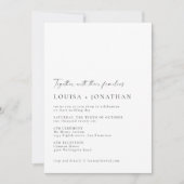 Minimalistisch Chic Schwarz-weiß Script Foto Hochz Einladung (Vorderseite)