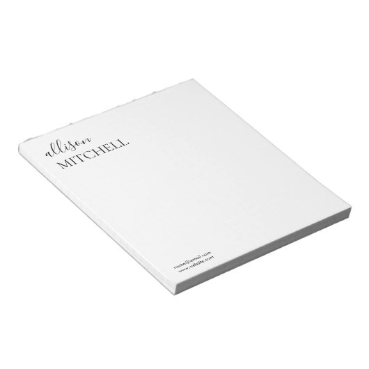 Minimalistisch-Chic-Skriptkalligrafie Notepad Notizblock (angewinkelt)