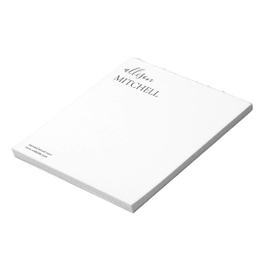 Minimalistisch-Chic-Skriptkalligrafie Notepad Notizblock (Rotiert)