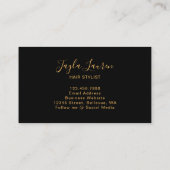 Minimalistisch Chic Stylish Script Monogram Black Visitenkarte (Rückseite)