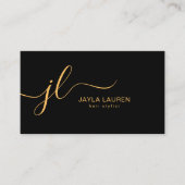 Minimalistisch Chic Stylish Script Monogram Black Visitenkarte (Vorderseite)