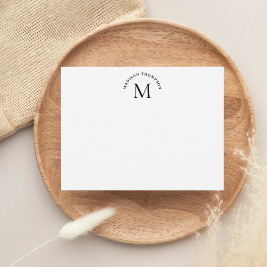Minimalistisch Chic Vintag Monogram Mitteilungskarte