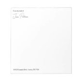 Minimalistisch Chic | Vom Schreibtisch Notizblock (Vorderseite)