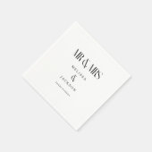 Minimalistisch Chic Wedding Design White Mr. und M Serviette (Ecke)