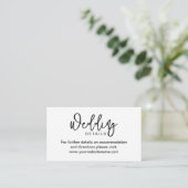 Minimalistisch Chic Wedding Website Umschließungsk Begleitkarte (Stehend Vorderseite)