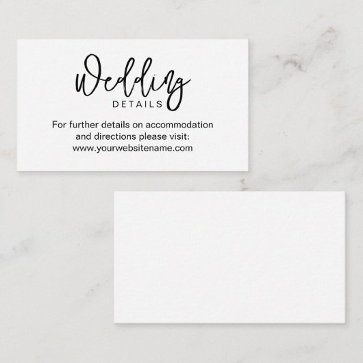 Minimalistisch Chic Wedding Website Umschließungsk Begleitkarte (Vorne/Hinten)