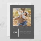 Minimalistisch Chic Weihnachten | Graue Fotokarte (Vorderseite)