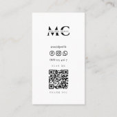 Minimalistisch Choreograf DJ Dance Instructor Whit Visitenkarte (Rückseite)