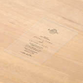 Minimalistisch Clam Seashell Monogram Wedding Acryleinladungen (Ablage )