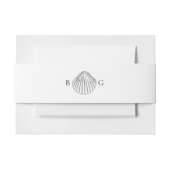 Minimalistisch Clam Seashell Monogram Wedding Einladungsbanderole (Vorderseite Beispiel)