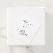 Minimalistisch Clam Seashell Monogram Wedding Geschenkanhänger (Beispiel)