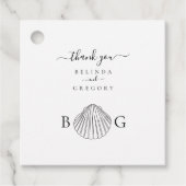 Minimalistisch Clam Seashell Monogram Wedding Geschenkanhänger (Vorderseite)