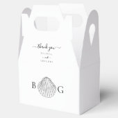 Minimalistisch Clam Seashell Monogram Wedding Geschenkschachtel (Geöffnet)