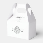 Minimalistisch Clam Seashell Monogram Wedding Geschenkschachtel (Vorderseite)