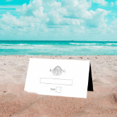 Minimalistisch Clam Seashell Monogram Wedding Platzkarte