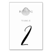 Minimalistisch Clam Seashell Monogram Wedding Tischnummer (Rückseite)