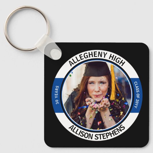 Minimalistisch Class Wiedersehen Foto - Schwarz-We Schlüsselanhänger (Vorderseite)