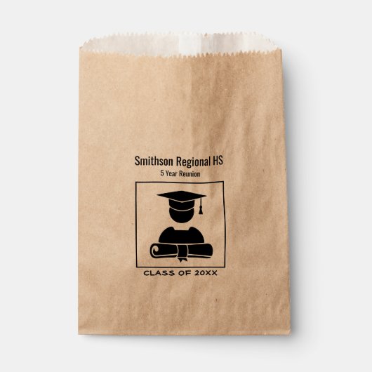 Minimalistisch Class Wiedersehen Schwarz-weiß Cust Geschenktütchen (Vorderseite)