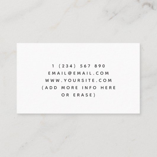 Minimalistisch Classic Black & White Stillzeit Mam Visitenkarte (Rückseite)