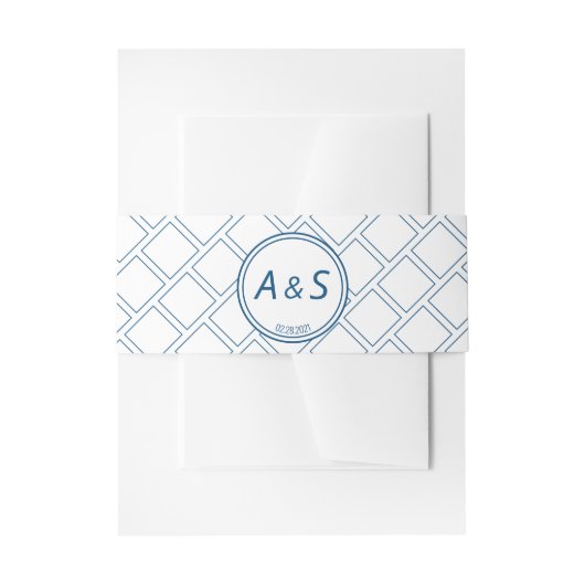 Minimalistisch Classic Blue White Anfangsdatum Hoc Einladungsbanderole (Vorderseite Beispiel)