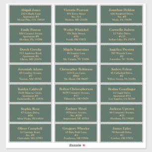 Minimalistisch Classic Christmas Green Guest Addre Aufkleber