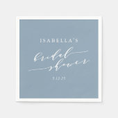 Minimalistisch Classic Dusty Blue Brautparty Custo Serviette (Vorderseite)