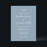 Minimalistisch Classic Dusty Blue Wedding Einladung<br><div class="desc">Minimalistisch Classic Dusty Blue Wedding Einladung</div>