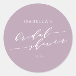 Minimalistisch Classic Dusty Lilac Brautparty Chic Runder Aufkleber