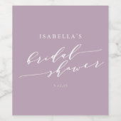 Minimalistisch Classic Dusty Lilac Brautparty Chic Weinetikett (Einzelnes Label)