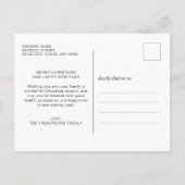 Minimalistisch Classic Green Foto Collage Christma Postkarte (Rückseite)