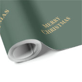 Minimalistisch Classic Green Frohe Weihnachtsfeier Geschenkpapier (Rolleneckpunkt)