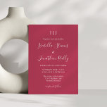 Minimalistisch Classic Magenta Red Wedding Einladung<br><div class="desc">Minimalistisch Classic Magenta Red Wedding Einladung</div>