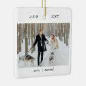 Minimalistisch Classic Merry und Verheiratetes Fot Keramikornament (Rechts)